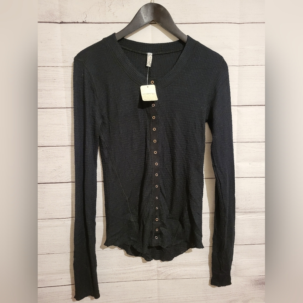 Free People Intimately Going Places Cardi Light black Size Large NWT